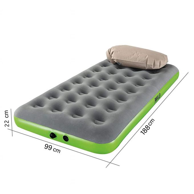 Colchón inflable 1.5 plazas con almohada e inflador camping senderismo aire libre aventura viaje