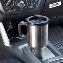 Taza de Café Eléctrica para Automóvil Vehículo de Acero Inoxidable Diseñada para Calentar Bebidas