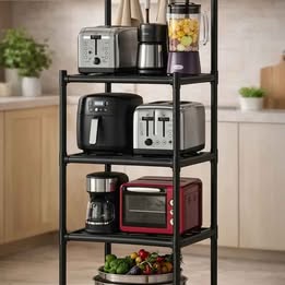 Estante Organizador de Cocina con 4 Niveles y Ruedas Portable Multiuso Hogar