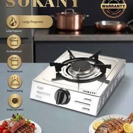 Cocina Estufa a Gas Portátil de Acero Inoxidable Sokany Quemador de Alta Potencia