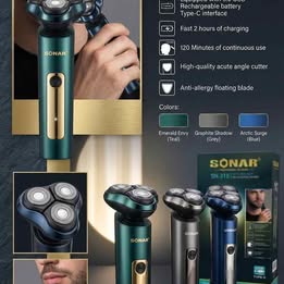 Afeitadora Rasuradora Sonar 3en1 Electrica Recargable USB C Portátil Viajes Trabajo Barba