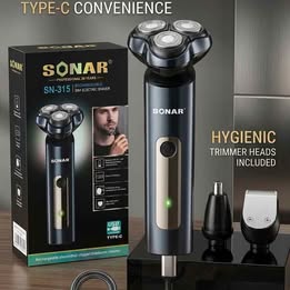 Afeitadora Rasuradora Sonar 3en1 Electrica Recargable USB C Portátil Viajes Trabajo Barba