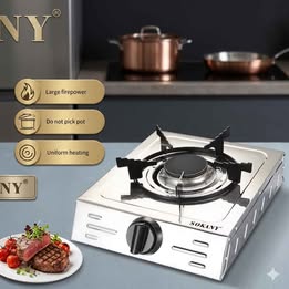 Cocina Estufa a Gas Portátil de Acero Inoxidable Sokany Quemador de Alta Potencia