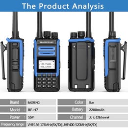 Radio Transmisor Walkie Talkie Intercomunicador Baofeng 10w Potente Largo Alcance Pantalla LCD Set