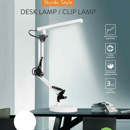 Lámpara de Escritorio LED Blanca Brazo Articulado Ajustable con Base Estudio Arquitecto Laboratorio