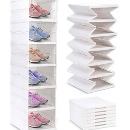 Estante Zapatera Organizador Cajones Transparente Plegable Desarmable Portátil 6 Niveles 106x26x35cm