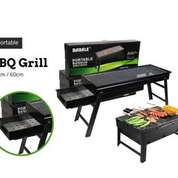 Parrilla para Barbacoa de Carbón Acero Inoxidable Portátil Picnic Camping Patio