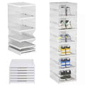 Estante Zapatera Organizador Cajones Transparente Plegable Desarmable Portátil 6 Niveles 106x26x35cm
