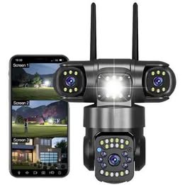 Cámara de Seguridad Inteligente Wifi 4G Exterior 3 Lentes Visión Nocturna 360°