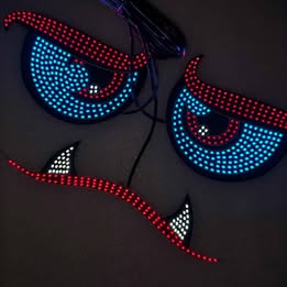 Luces LED Ojos de Diablo Parabrisas USB para Auto Carro Tuning Varios Modos 25cm