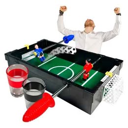 Juego de Mesa para Beber Fútbolin con 2 Vasos Shots de Cristal Diversión Fiesta Cumpleaños