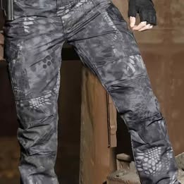 Pantalón Táctico Camuflaje Pitón Antidesgarres Repelente Agua Fuego Camping Senderismo Viajes