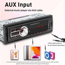 Radio Estéreo para Automóvil DIN Unico Audio Medios Digitales Bluetooth FM MP3 AUX USB SD TF