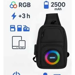 Mochila Bolso Con Parlante Altavoz Integrado Impermeable Morral Luces LED  RGB 10W Bluetooth