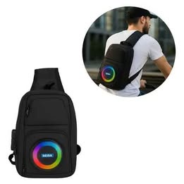 Mochila Bolso Con Parlante Altavoz Integrado Impermeable Morral Luces LED  RGB 10W Bluetooth