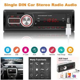 Radio Estéreo para Automóvil DIN Unico Audio Medios Digitales Bluetooth FM MP3 AUX USB SD TF