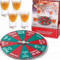 Juego de Ruleta Giratoria para Beber con  4 Vasos Shots de Cristal Diversión Fiesta Cumpleaños