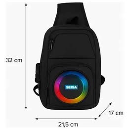 Mochila Bolso Con Parlante Altavoz Integrado Impermeable Morral Luces LED  RGB 10W Bluetooth