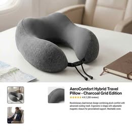 Almohada Viajera Soporte para Cuello Memory Foam Cojín