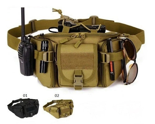 Cangurera/Riñonera táctica impermeable seguridad trabajo guardia portarma policia multifuncion cint