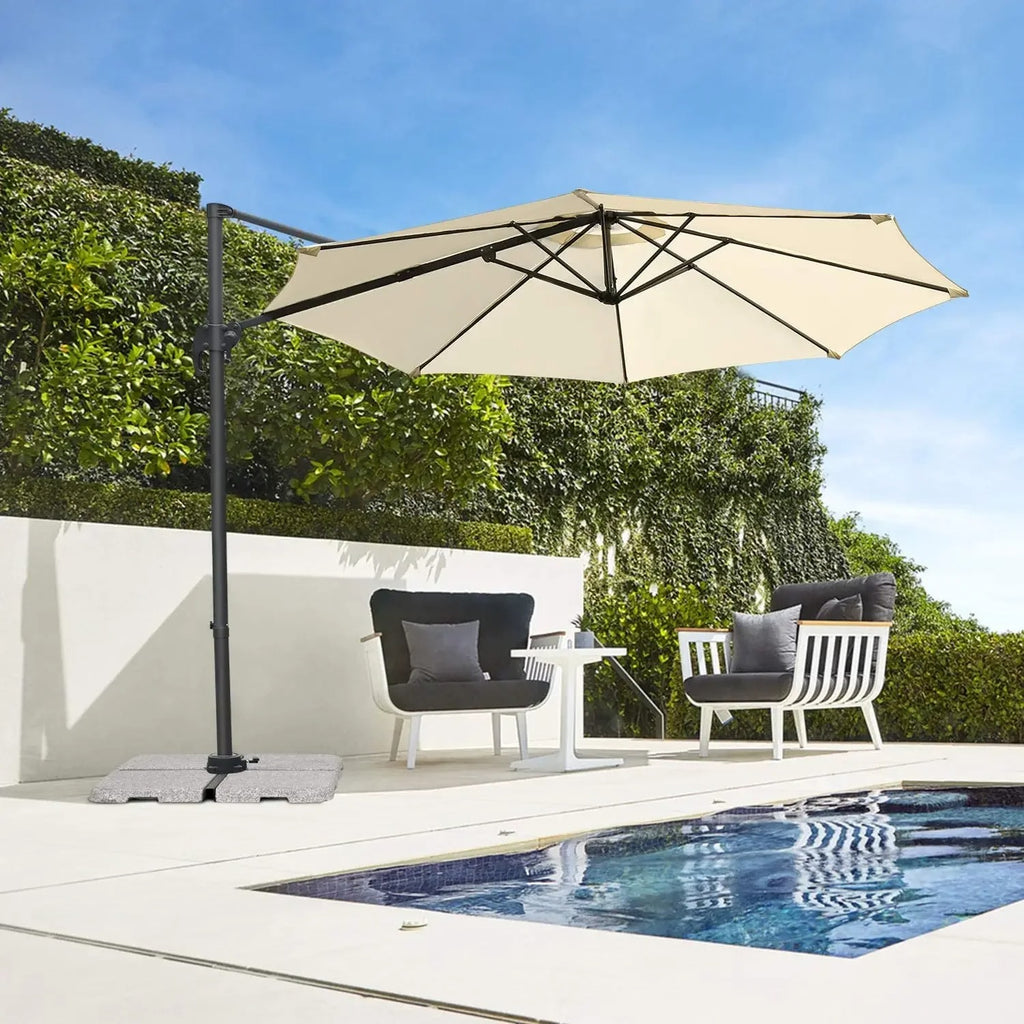 Sombrilla/Parasol 3x3m plegable Protección Uv  jardín patio sol playa terraza restaurant piscina