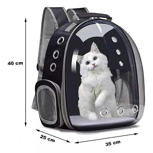 MOCHILA TRANSPARENTE BURBUJA PARA MASCOTAS PEQUEÑAS PERRITOS GATITOS