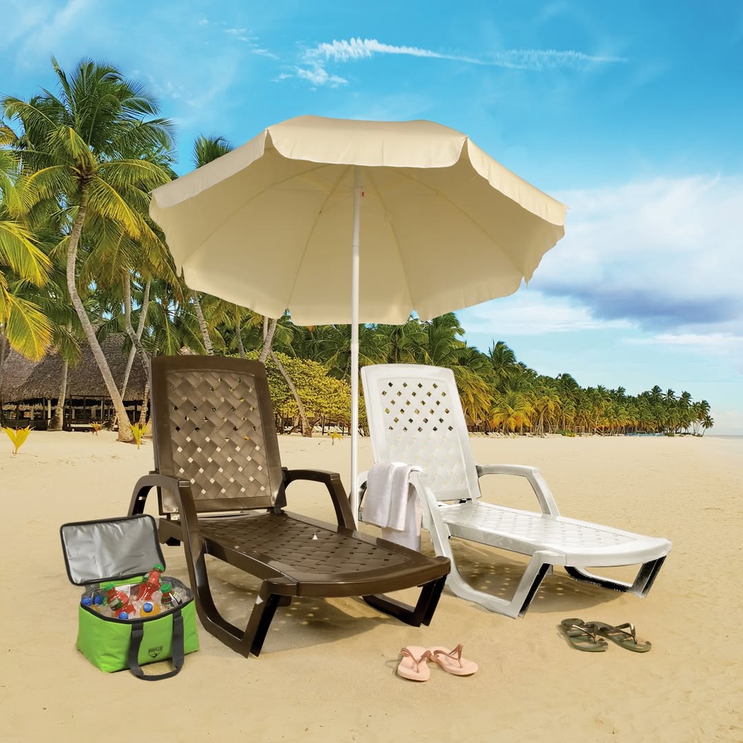 Sombrilla Parasol beig 225cm reclinable varios niveles jardin/exteriores/playa/sol/proteccion/bar