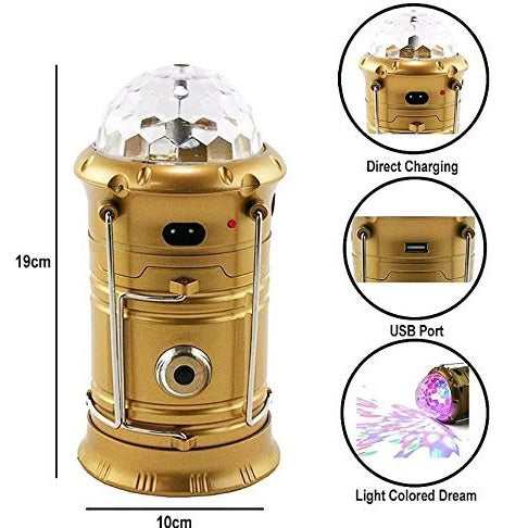 LAMPARA/LINTERNA PARA CAMPING RECARGABLE MULTIFUNCIONAL LUCES DISCO VIAJE NOCHE INVIERNO OSCURIDAD