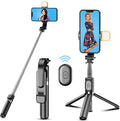Tripod/palo para celular selfie con luz led 360 grados control iPhone Androids fotos videos viajes