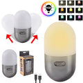 Tumbler lampara  de camping RGB multicolores recargable invierno lluvia viaje montaña