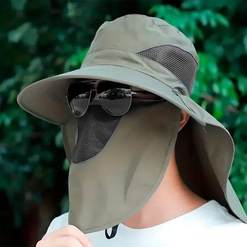 Sombrero De Pesca Con Protector Facial Para Camping Treking Senderismo Trabajo Protección Sol Calor