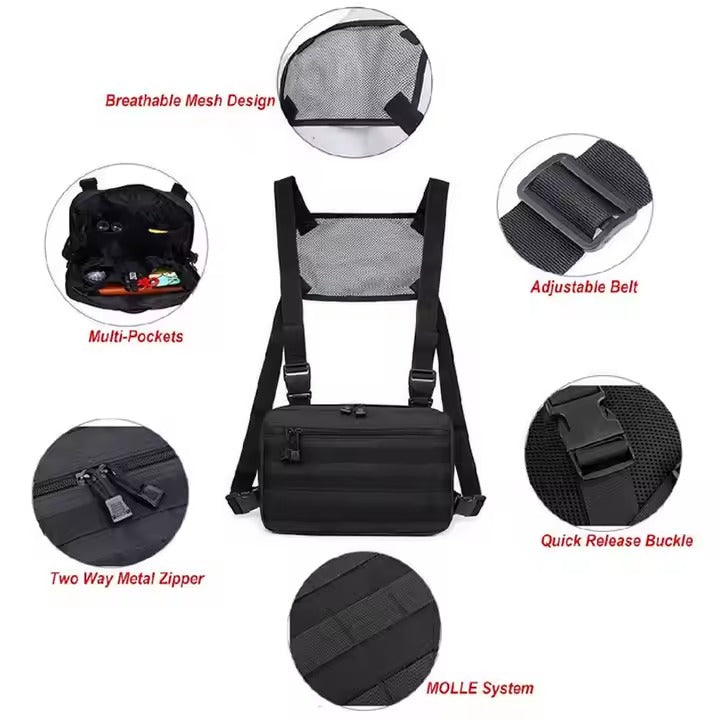 Pechera/chaleco táctico impermeable senderismo camping viaje moto lluvia trabajo