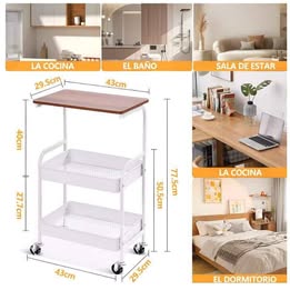 Estante Plegable Con Ruedas Multiuso Laptop Compu Mesa de Estudio Cocina Clases Dormitorio Cole Uni