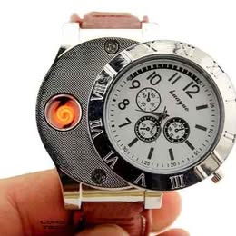 Reloj Elegante con Encendedor Eléctrico Recargable USB Caballero