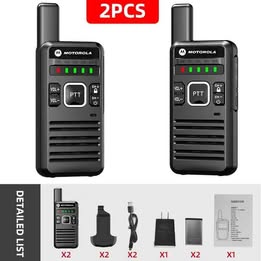 Kit Radio Transmisor Motorola x2 Walkie Talkie USB Intercomunicador Seguridad Camping Guardia Trabaj