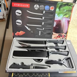 Set de Cocina 6pz Multiuso Gastronomía Utensilios Restaurante Chef Cuchillos Acero Inox Cerámica