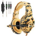Casco audífono gamer pro con micrófono camuflaje laptop camputador unikuma k18