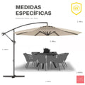 Sombrilla/Parasol Beige plegable Protección Uv jardín patio sol playa terraza restaurant piscina