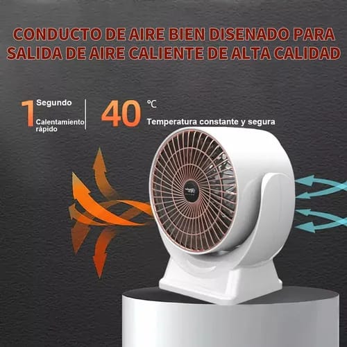 Calefactor ventilador eléctrico nuevo modelo 75° sala/dormitorio/oficina/estudio/frío/noche/ambiente