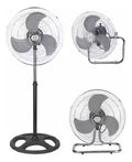 Ventilador 3en1 industrial 10y18 pulgadas con Pedestal, 3 velocidades, piso, pared, techo, trabajo