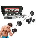 Set completo mancuernas portátil 50kg + barra 150cm gym ejercicio 🏋️‍♀️  fitness gimnasio casa