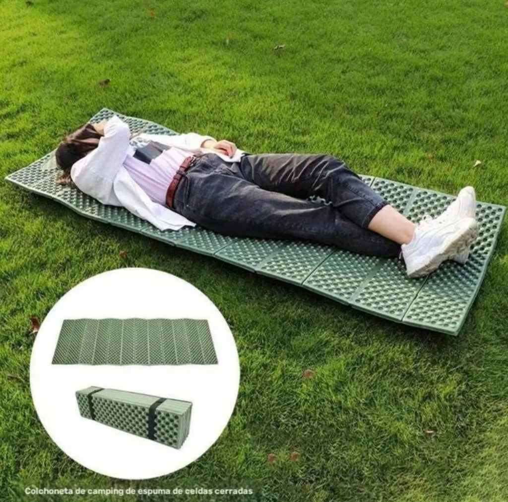 Colchoneta Aislante Plegable de Camping Portátil Impermeable Senderismo Viaje Pesca