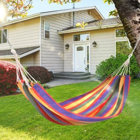 Hamaca playera 200kg bicolor descanso jardín aire libre exterior patio vacaciones camping