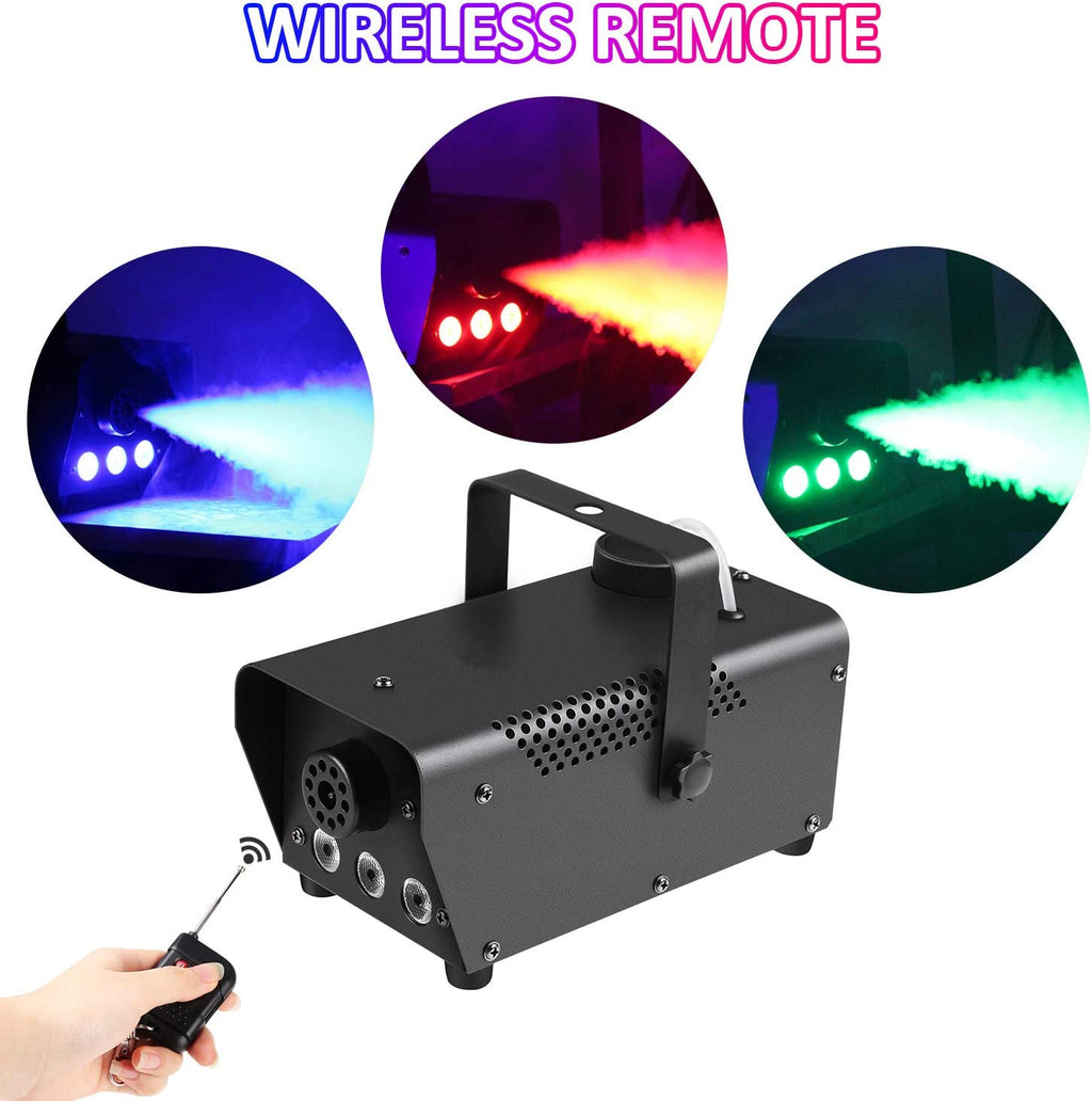 Maquina De Humo 600W Con Luces LED y Control Remoto RGB Multicolor Fiesta Discoteca Baile