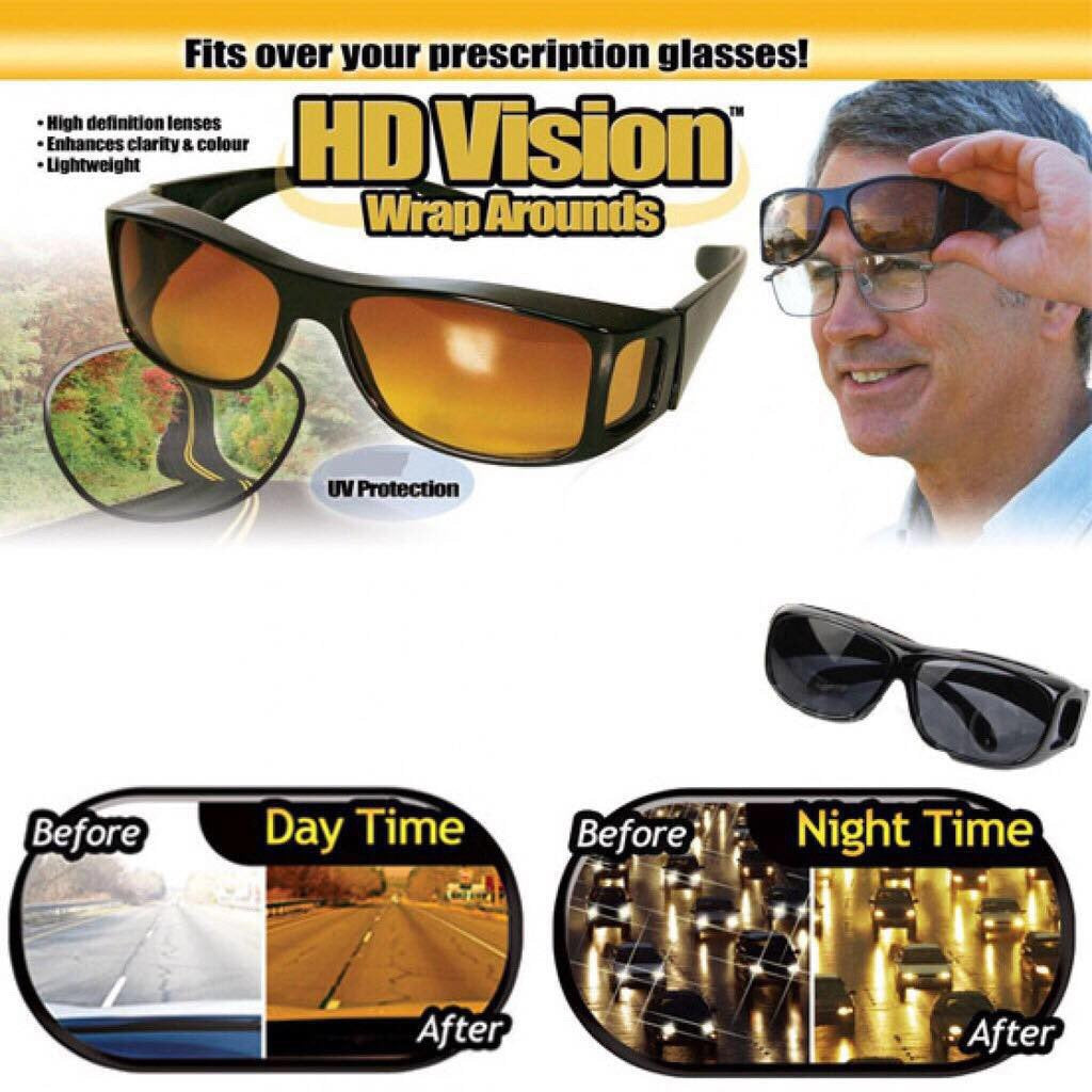 Gafas HD visión x 2 noche día neblina protección UV luz noche sol día
