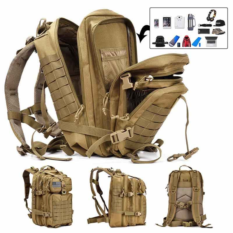 Mochila Táctica Impermeable 55 litros camping senderismo Policia Militar Moto Viaje Transporte