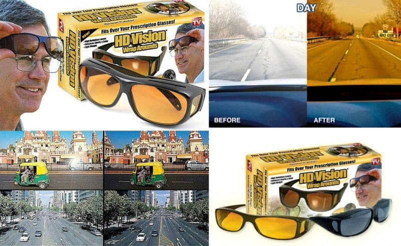 Gafas HD visión x 2 noche día neblina protección UV luz noche sol día