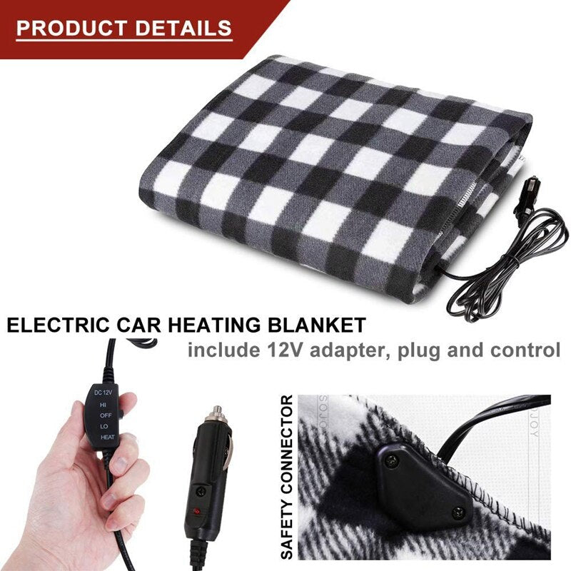 Cobija manta térmica eléctrica 12v auto carro bus frio viaje sueño noche trabajo invierno camping