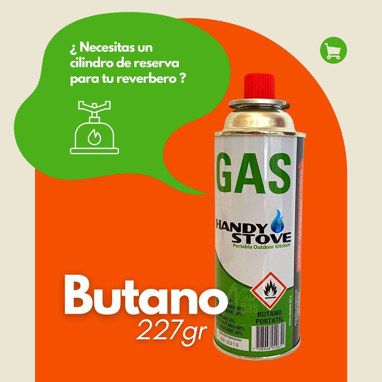 CARTUCHO DE GAS BUTANO para cocina camping gastronomía reposteria chef bar restaurante