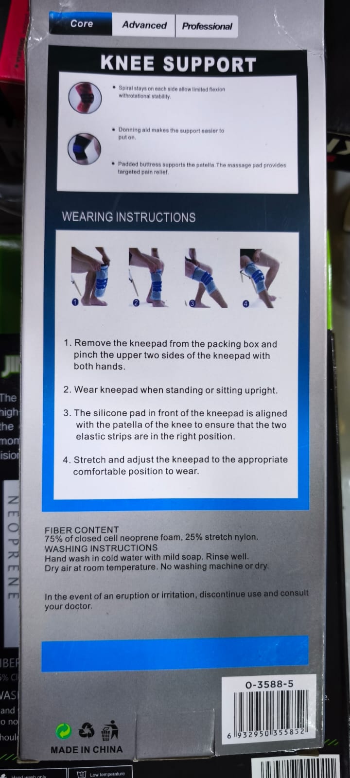 Rodillera de soporte de gel para ejercicio deportes gym futbol sentadillas